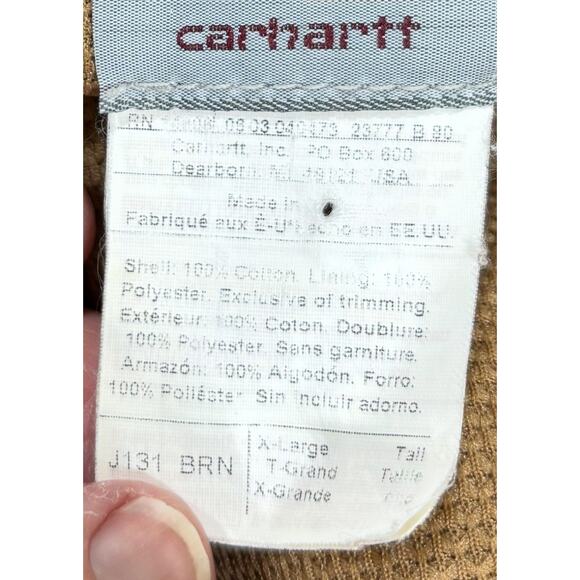 Vintage Carhartt J131 Sandstone Active Jacket union made Duck Thermal Workwear - Picture 3 of 11